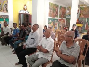 An awareness session on the upcoming coconut sapling distribution programme